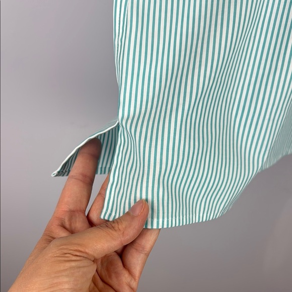 Lands' End Aqua and White Striped Blouse Size 16T - Picture 9 of 10